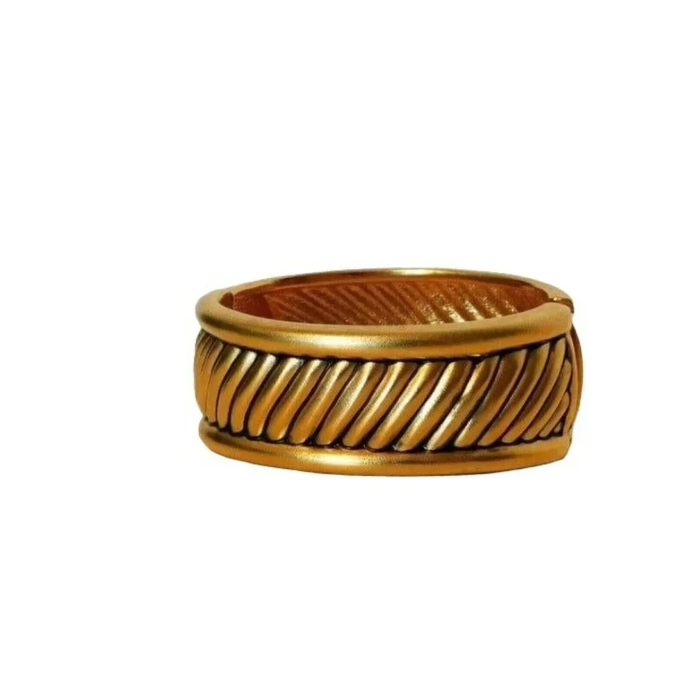 Premier Designs Caldwell Bracelet Hinged Bangle Antiqued Gold Plated